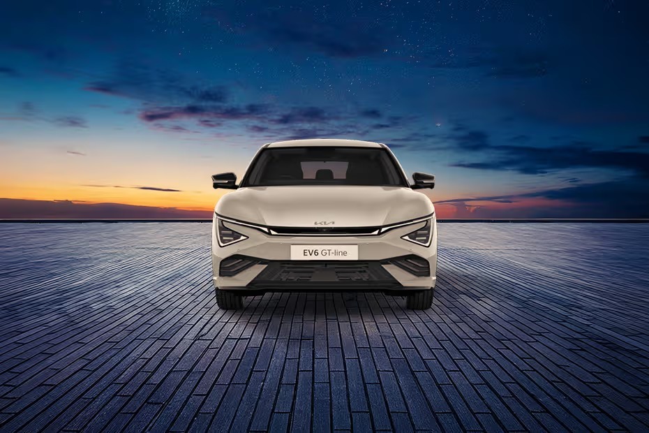 Kia EV6 electric car with modern design, LED headlights, and sporty profile, highlighting its premium features.