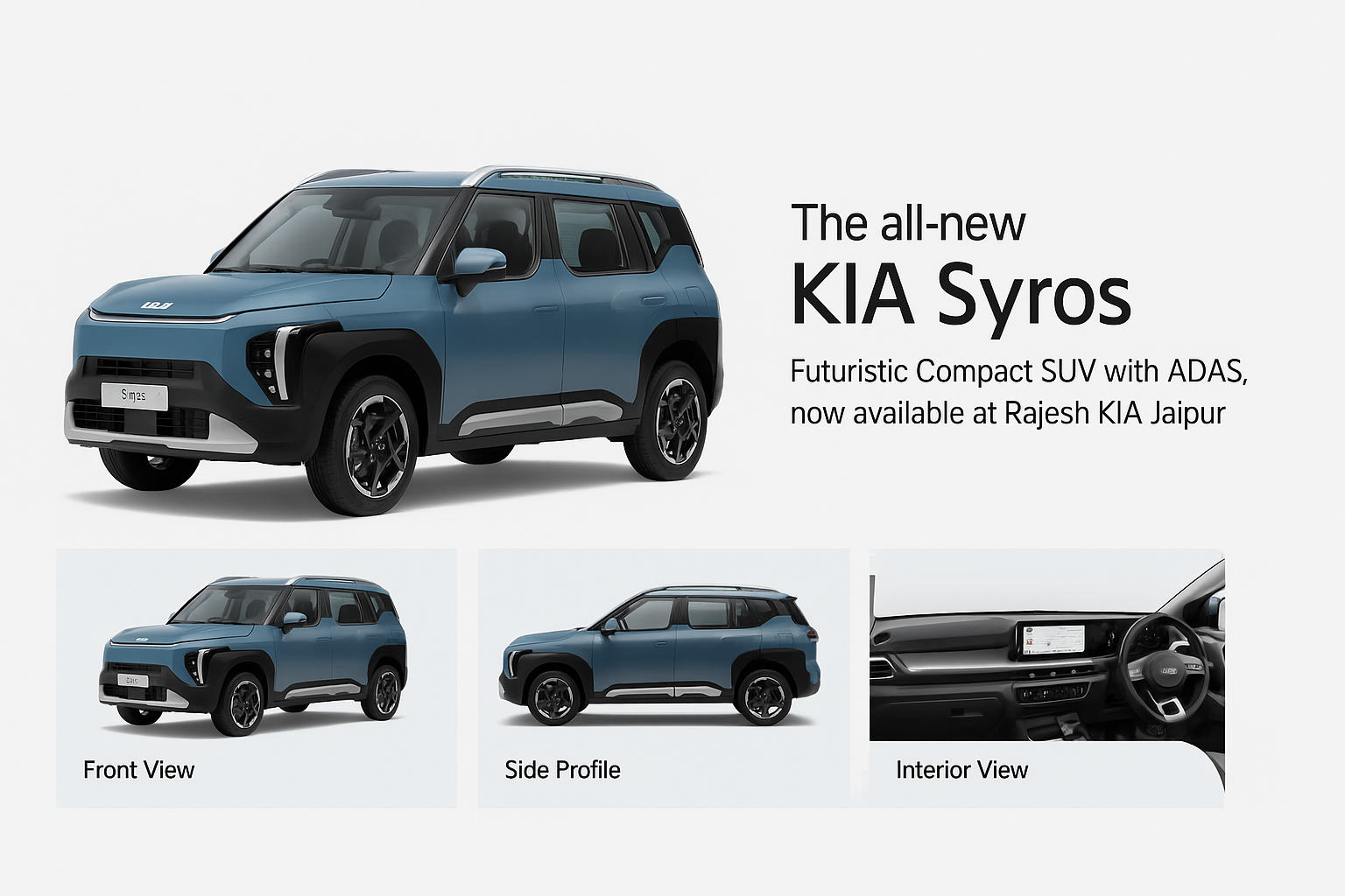 KIA Syros Compact SUV 2025 – Frost Blue Variant at Rajesh KIA Jaipur