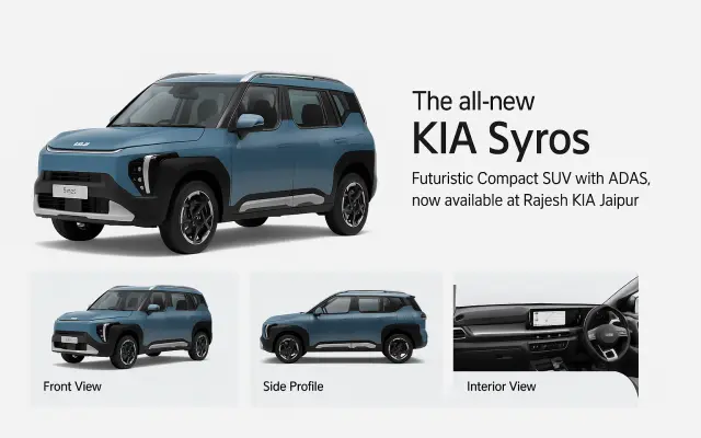 KIA Syros Compact SUV 2025 – Frost Blue Variant at Rajesh KIA Jaipur