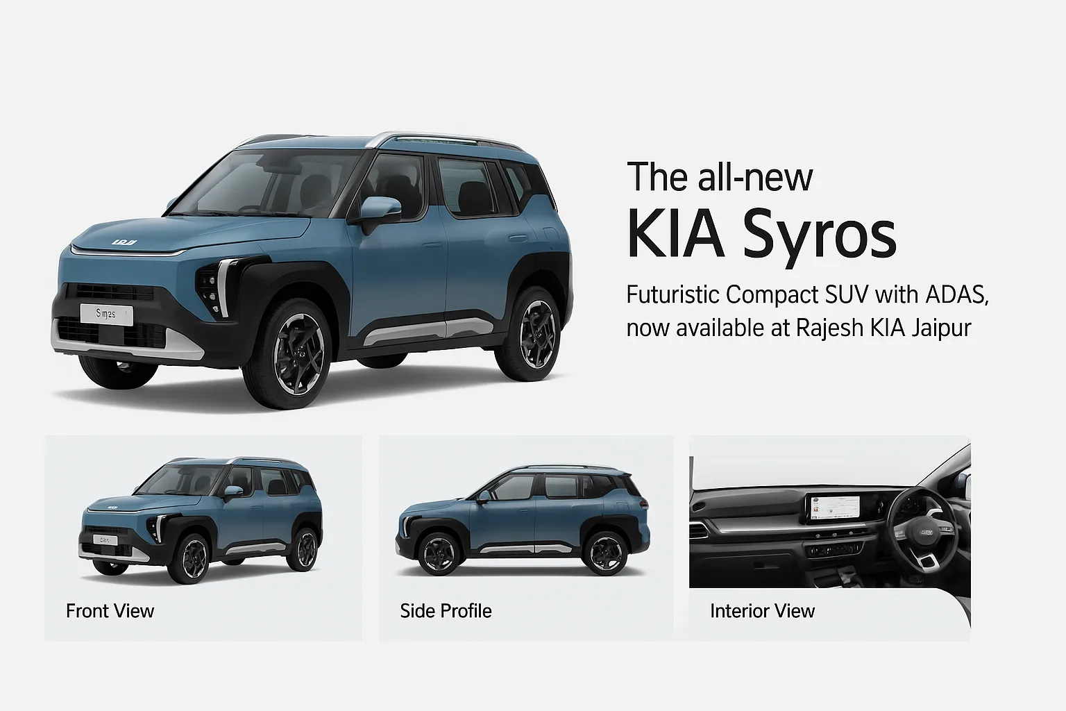 KIA Syros Compact SUV 2025 – Frost Blue Variant at Rajesh KIA Jaipur