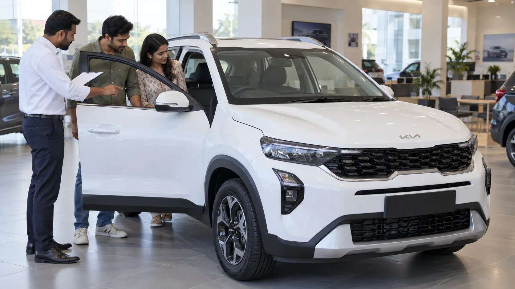 Kia Sonet base model Bharatpur buyers checking cabin controls and daily-use needs at Rajesh KIA Bharatpur
